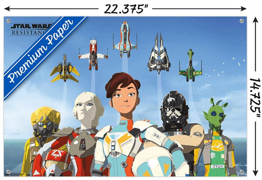 Star Wars: Resistance - Flight Wall Poster with Push Pins, 14.725" x 22.375"