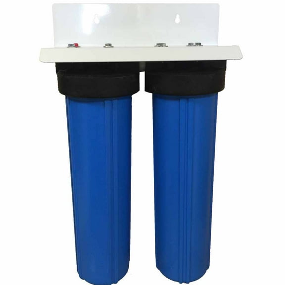 20-inch 2 Stage Big Blue Whole House Filter with Bone Char Carbon & Activated Alumina Filter - Ultimate Fluoride System