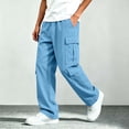 thumbnail image 7 of RQYYD Boys Cargo Pants Loose Fit Elastic Waist Multi Pockets Straight Leg for Big Kids, 7 of 7