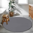 thumbnail image 4 of Grey Pure Color Round Area Rugs Collection 3.3', Aesthetics Contemporary Luxury Non Slip Indoor Circular Throw Runner Rug Floor Mat Carpet for Living Room Dining Table Bedroom Nursery, 4 of 9