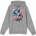 thumbnail image 3 of USA Athlete Adult Heather Gray Long Sleeve Hoodie-Medium, 3 of 4