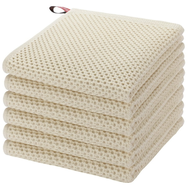 100% Algodón Gofre Tejido Cocina Plato Toallas Súper Suave Absorbente Rápido Secado Limpieza Toalla