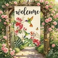 thumbnail image 6 of Hummingbird Floral Welcome Garden Flag, 11.8" x 17.7" Double Sided Outside Decorative Yard Flag, Seasonal Polyester Outdoor Small Home Decor, 6 of 6