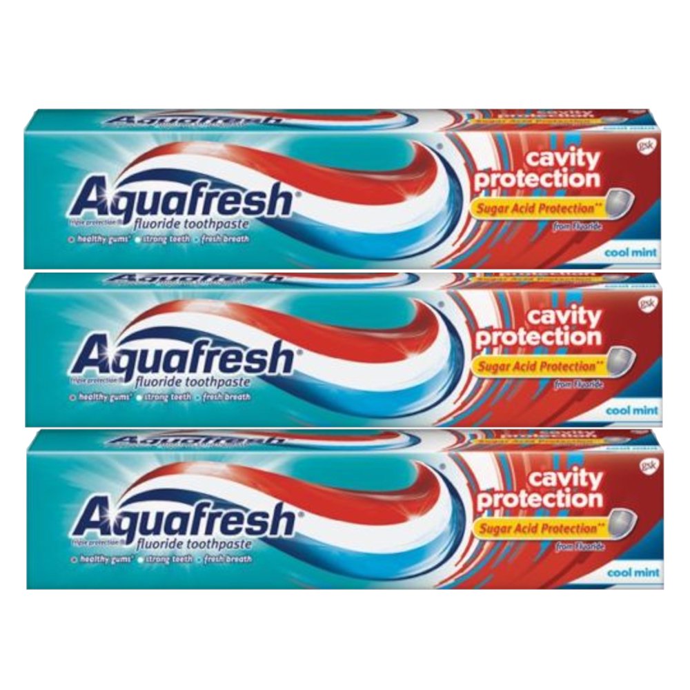 3 Pack AquaFresh Cool Mint Toothpaste Cavity Protection 5.6 Oz Each