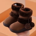thumbnail image 1 of LNGOOR Girls‘ Stylish Striped Snow Boots with Cozy Fleece Lining  Easy Zip  Durable PU Sole - Comfortable & Warm for Fall/Winter, 1 of 6