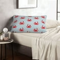 thumbnail image 6 of Fuzoiu Cute Red Crabs With Nautical Print Fuzzy Pillowcases, Super Soft Pillow Case Cover with Zipper for Bedroom, Sofa, Couch,Cozy Pillow Shams for All Seasons-20"x30", 6 of 6