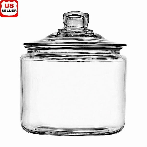 Glass Jar W/ Lid 3 Quart Food Storage Wide Mouth Ideal Kitchen Bakery Laundry Us