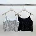 thumbnail image 4 of SUXIAN Girls Shiny Sequined Sleeveless Tank Top Versatile Tops for Fashion for Students and Kids 2 to 15 Years Silver 6-7 Years, 4 of 4