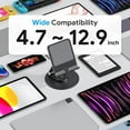 thumbnail image 4 of AllWays Plaza Swivel Tablet Stand for iPad with 360 Rotating Base, Foldable Adjustable Holder for Drawing, Compatible with iPad Pro/Air/Mini and More, Black Gray, 4 of 18