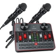 thumbnail image 1 of Podcast Equipment Bundle for 2 Mic Tiktok Video Content Creator Kit, Audio Interface DJ Mixer Sound Card/Board Condenser Micropho, 1 of 9