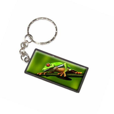 - Green Red Eyed Tree Frog Rainforest Keychain Key Chain Ring