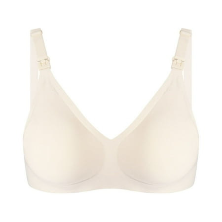Tumotour Full Coverage Bras For Women Breastfeeding Cotton Pre Opening Button Sleeping Nursing Bra Jelly Strip Support Comfort Pregnancy No Underwire Adjustable Strap Snap Front Closure Comfort Bras