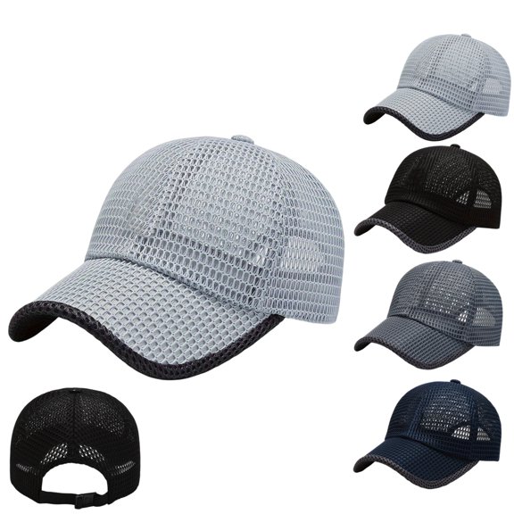 Summer Mesh Baseball Cap for Men Women Trucker Mesh Hat Baseball Hats Outdoor Sports Running hat Light Gray