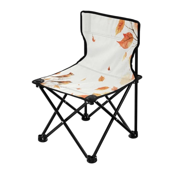 Outdoor Folding Chair 14.46x14.46x22.83 Inches, Camping Folding Chair Easy to Carry Ideal for Outdoor Picnics Camping Park Fishing Beautiful Orange Bird