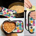 thumbnail image 5 of Yayeee Oven Mitts and Pot Holder Set of 2 Heat Resistant Kitchen Gloves Baking Hot Pad, Green Geometric, 5 of 5