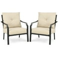 thumbnail image 1 of Gymax 2 PCS Patio Dining Chairs Set with Padded Cushions Armrest Steel Frame, 1 of 10