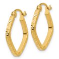 thumbnail image 2 of 14K Diamond Cut Squared Hoop Earrings, 2 of 3