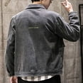 thumbnail image 5 of Chaqueta vaquera de talla grande para hombre, nueva, elástica, de una pieza, holgada, de bajo coste, estética Y2k, precio barato, elegante abrigo vaquero para hombre, 5 of 5