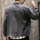 thumbnail image 5 of Chaqueta vaquera de talla grande para hombre, nueva, elástica, de una pieza, holgada, de bajo coste, estética Y2k, precio barato, elegante abrigo vaquero para hombre, 5 of 5
