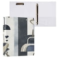 thumbnail image 3 of Heart Lock Pattern 12.4x10.6in PVC Round Ring Binders, 2-Pack, D-Ring 3-Hole, Metal Clip, 3 of 10
