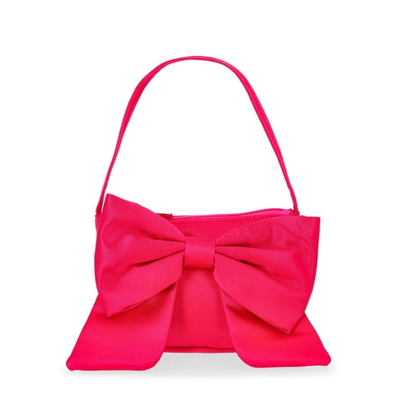 Wonder Nation Girls Big Satin Bow Handbag, Pink