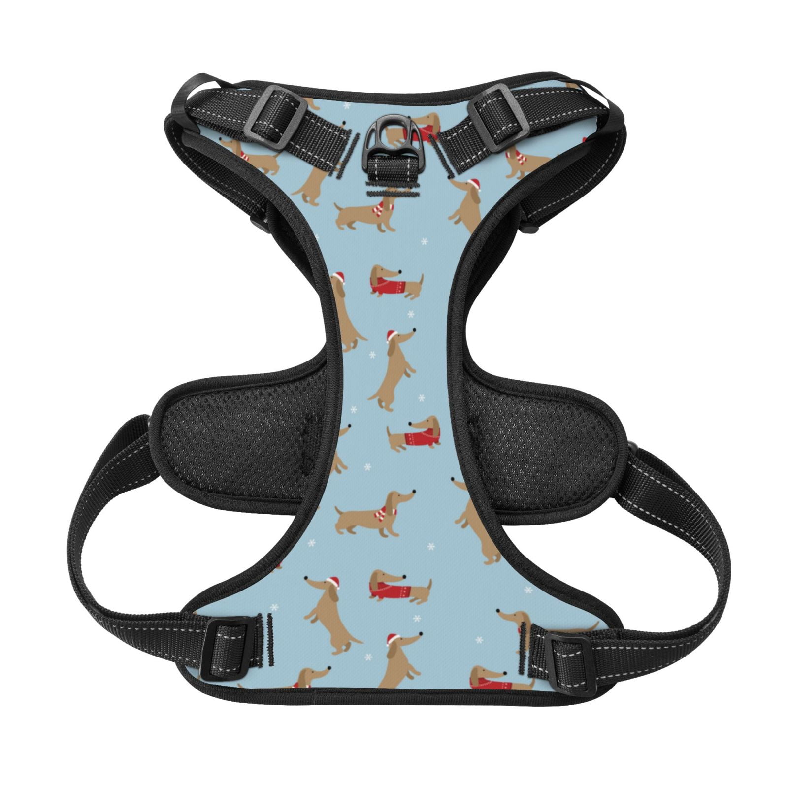 Kdxio Dachshund Dog Print No Pull Dog Harness Adjustable Reflective Oxford Easy Control Medium Large Dog Harness for Training and Everyday-Medium