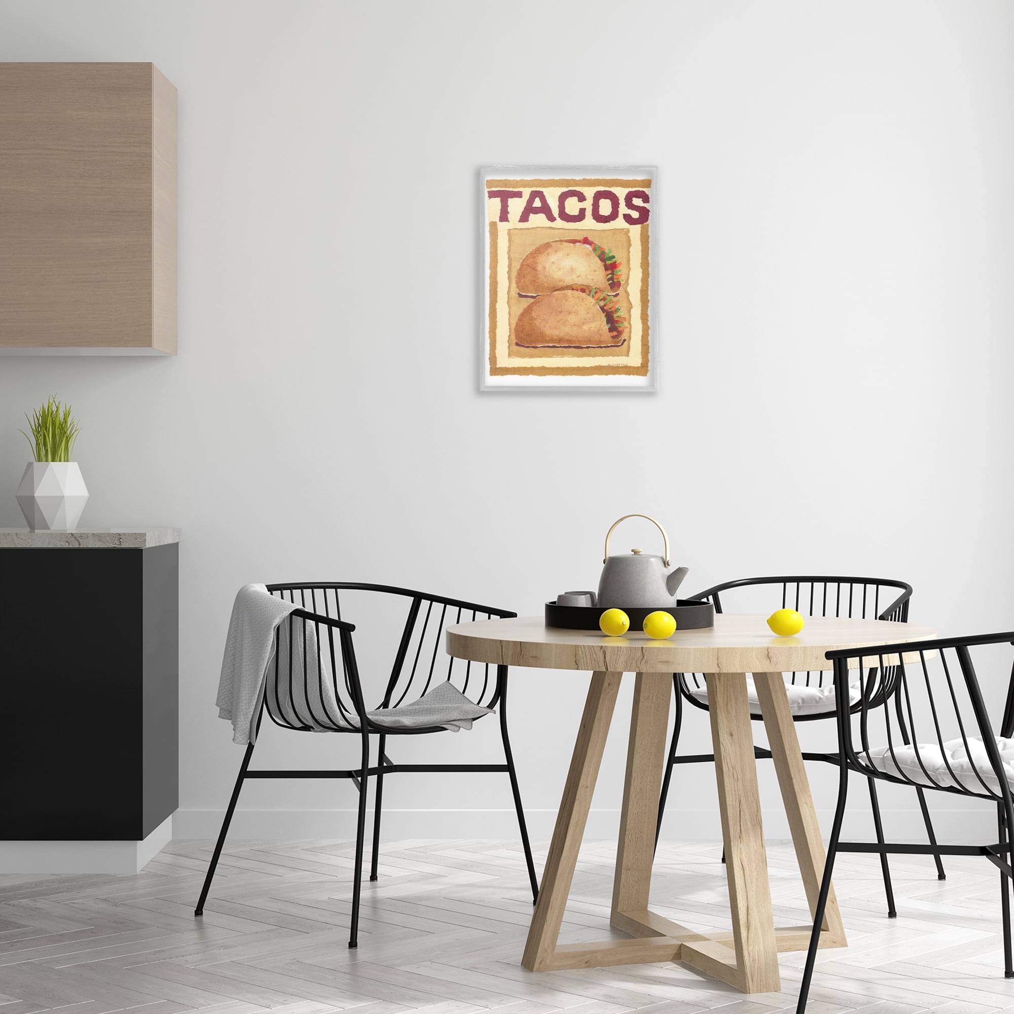 Stupell Industries Traditional Tacos Duo Food & Beverage Painting Gray Framed Art Print Wall Art, 16 x 20