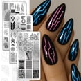 thumbnail image 3 of 3pcs Sci-Fi Elements Nail Stamping Plates Punk City Nail Art Templates Sci-Fi Circuit Board Manicure Art Stencils Robotic Geometric Nails Design Stamp, 3 of 7