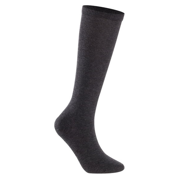 Lian LifeStyle Unisex Children 4 Pairs High Crew Combed Cotton Socks Medium (9Y-12Y) Dark Grey
