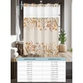 thumbnail image 6 of No Hook Cloth Fabric Shower Curtain with Snap in Liner, Fall Flowers Waterproof Shower Curtains Set with See Through Top Window, Retro Farmhouse Watercolor Wildflowers Leaf Bath Curtains 36"x78", 6 of 6