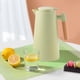 thumbnail image 1 of Tetera aislada, uso doméstico, tetera de presión, doble forro de vidrio, mango de madera de haya, fuerte retención de calor, presiona un botón, sin agua, termo verde claro, 1 of 6