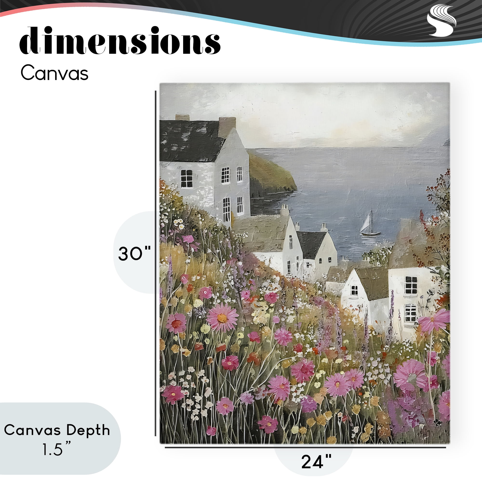 Stupell Industries Picturesque Village over Sea Canvas Wall Art, design by Riley B