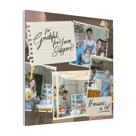Custom Canvas Prints Small Business Personalized Photo Image Collage DIY Framed Kit Wall Art Picture Room Decor 18x18 inch