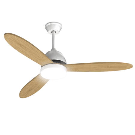 

Mollie 52 Wood Ceiling Fans with Lights and Remote Modern Ceiling Fan with 3 Color Light 6 Speed Reversible DC Motor for Bedroom Outdoor Farmhouse Patio White