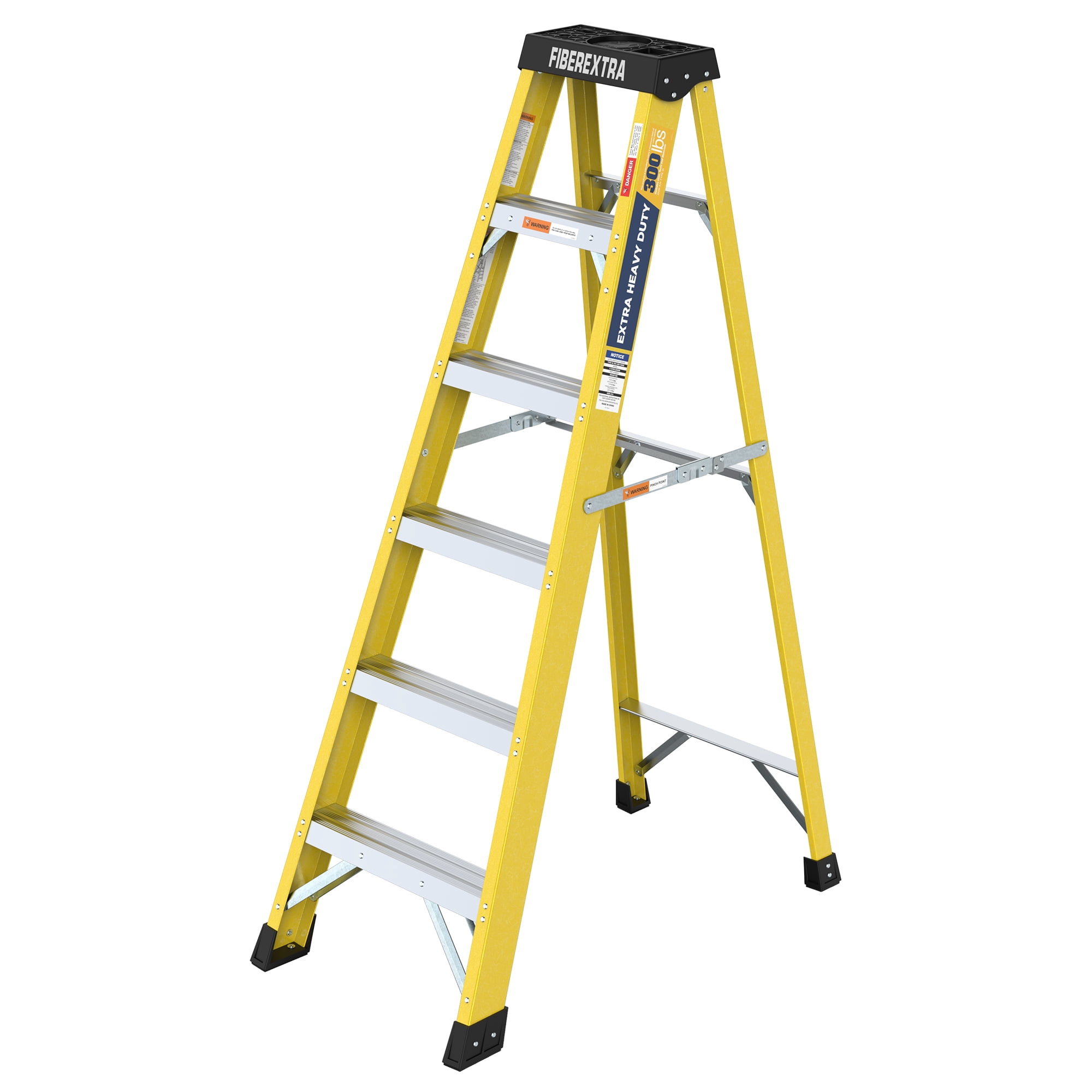 Fiberglass Reinforced Single Side Ladder, Lightweight Non-Conductive Access Ladder 6 Step