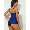 thumbnail image 4 of Attraco Womens V-neck Tankini Tops Ruffle Layered Padded Swimsuits Top UPF 50+ Flowy Bathing Suits Swimwear Top Only, 4 of 5