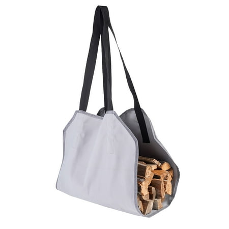Canvas Firewood Bag Portable Canvas Logging Bag Durable Waxed Wood Tote Wearable Firewood with Handles for Picnic Camping