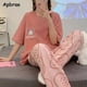 thumbnail image 4 of Pijama de algodón de dibujos animados para mujer, ropa de dormir de manga corta, pantalones largos, moda coreana, ropa de casa con estampado de conejo, verano, nuevo, 4 of 4
