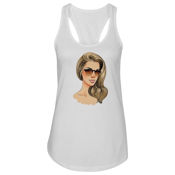 Girl In Sunglasses Design Tank Women -Image by Shutterstock, Female Large