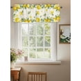 thumbnail image 2 of Lemon Flower Leaf Valances for Windows, Rod Pocket Kitchen Valance Curtains - Soft & Washable Small Window Treatment for Living Room,&nbsp;Bathroom, Summer Country, 54x18inch, 2 of 9