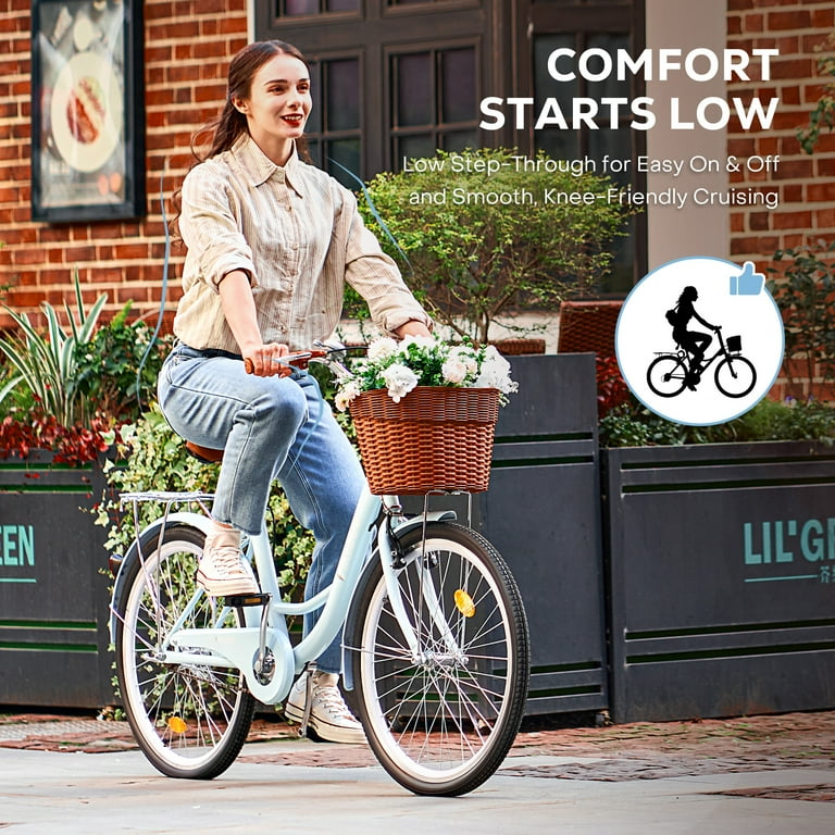 Viribus Women's 26 Inch Comfort Bike, Beach & City Cruiser