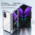 thumbnail image 3 of Allytech for Samsung Galaxy Z Fold 2 5G Case with S Pen Holder, Hard PC + Soft TPU Clear Crystal Transparent Shockproof Plating Cover Case with Tempered Film & Pen for Galaxy Z Fold 2 7.6", Blue, 3 of 6