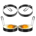 thumbnail image 1 of Uxcell 4Pcs Anillos para Huevos 4" de Acero Inoxidable Antiadherente para Freír Huevos en Plancha Sándwich Desayuno, 1 of 7