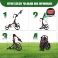 thumbnail image 4 of XDriveMax Golf Push Cart 3-Wheel Folding Pull Carts Lightweight with Cup Holders, scorecard Holders, and Storage, Perfect for Golf Clubs and Bags, Red, 4 of 6