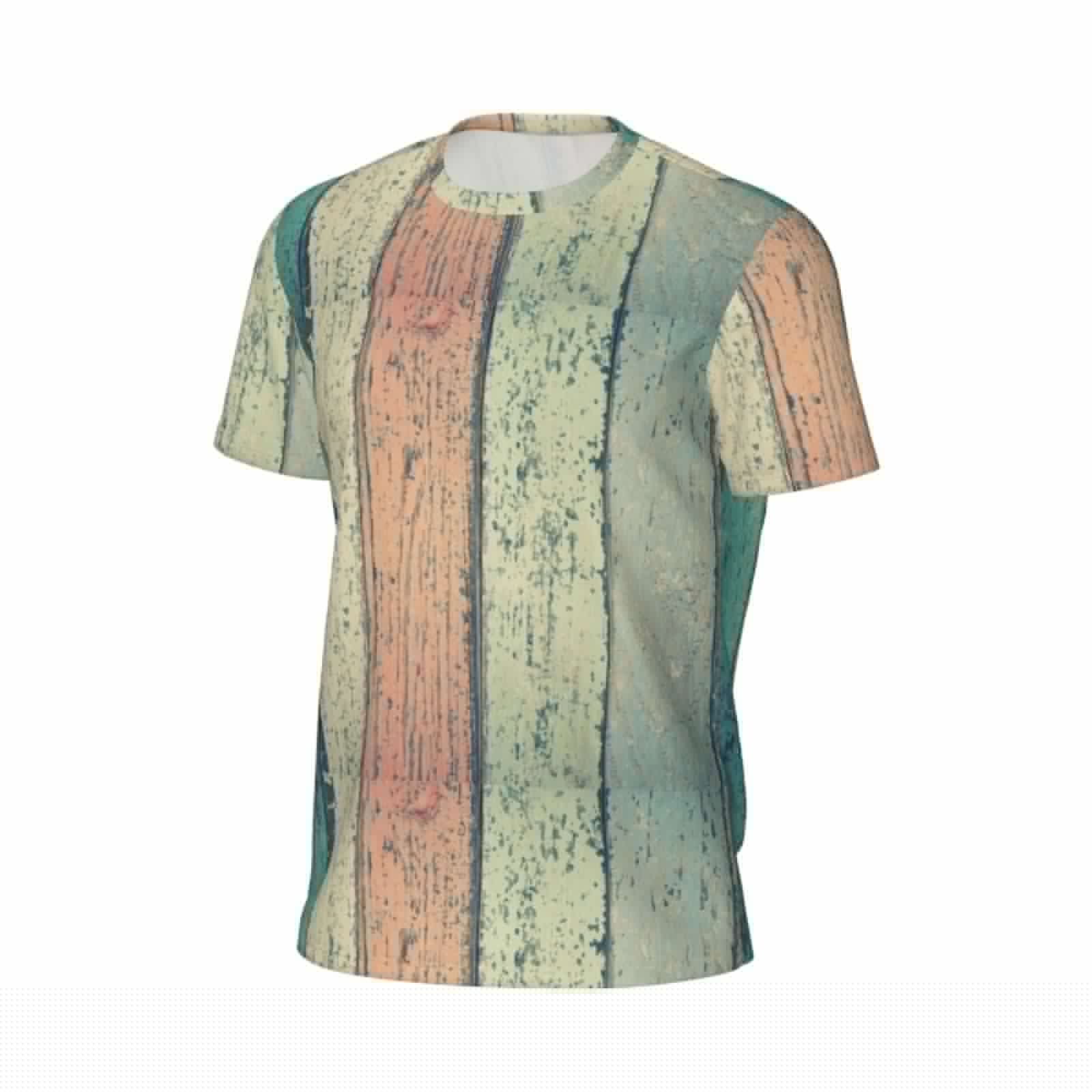 thumbnail image 6 of Wukai Hardwood Print Men's Short-Sleeved Mesh T-Shirt,Quick-Dry Short Sleeve Workout T-Shirt-6X-Large, 6 of 8