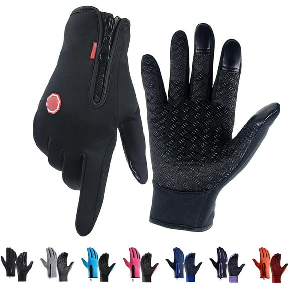 Bomaze Winter Gloves, Thermal Touch Screen Windproof Gloves, Waterproof & Windproof Thermal Non-Slip Gloves, Suitable for Outdoor Cold Weather Cycling, Skiing, Hunting