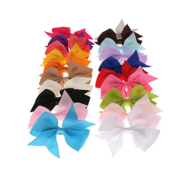 pieza de 20 clips multicolores para zos para el cabello con de grosgrain suave para niñas , bebés y niños Hugo Las pinzas de pelo del arco