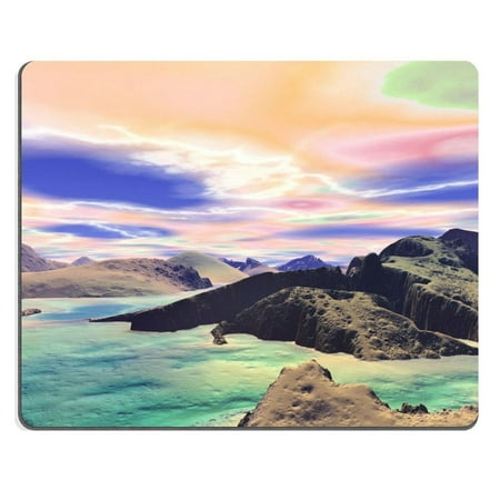 POPCreation Alien Planet 3D Rendered Computer Artwork Rocks and lake Mouse pads Gaming Mouse Pad 9.84x7.87