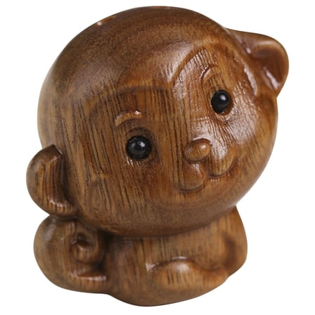 LOLIPPYY Cute Monkey Figurine Green Sandalwood Decor for Giving 1Pack
