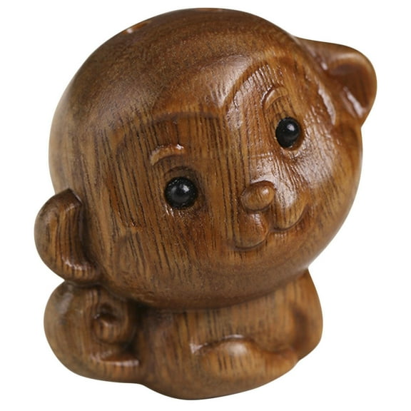 LOLIPPYY Cute Monkey Figurine Green Sandalwood Decor for Giving 1Pack